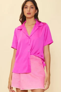 Recycled Button Down Short Sleeve Shirt*SKIES ARE BLUE Online