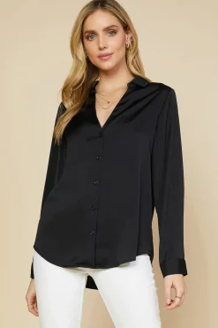 Recycled Button Down Top*SKIES ARE BLUE Online