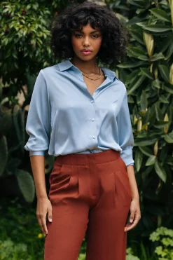 Recycled Button Down Top*SKIES ARE BLUE Outlet