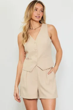 Recycled Button Down Vest*SKIES ARE BLUE Best