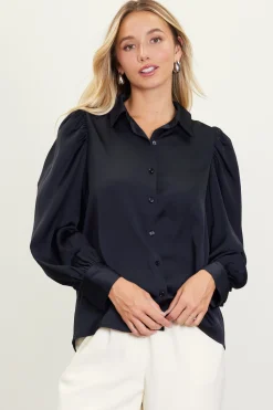 Recycled Button-Up Blouse*SKIES ARE BLUE Clearance