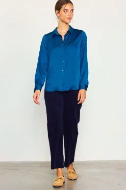 Recycled Classic Button Down Top*SKIES ARE BLUE Clearance
