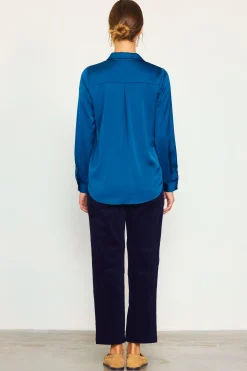 Recycled Classic Button Down Top*SKIES ARE BLUE Clearance