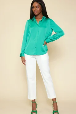 Recycled Classic Button Down Top*SKIES ARE BLUE
