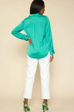 Recycled Classic Button Down Top*SKIES ARE BLUE
