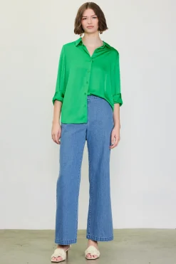 Recycled Classic Button Down Top*SKIES ARE BLUE Online