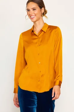 Recycled Classic Button Down Top*SKIES ARE BLUE Hot