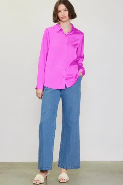 Recycled Classic Button Down Top*SKIES ARE BLUE Hot