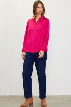 Recycled Classic Button Down Top*SKIES ARE BLUE Outlet