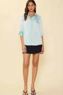 Recycled Classic Button Down Top*SKIES ARE BLUE New