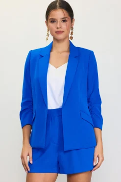 Recycled Shirred Sleeve Blazer*SKIES ARE BLUE Clearance