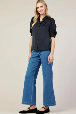 Recycled Shirred Sleeve Blouse*SKIES ARE BLUE Clearance