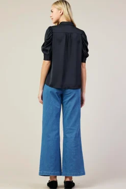 Recycled Shirred Sleeve Blouse*SKIES ARE BLUE Clearance
