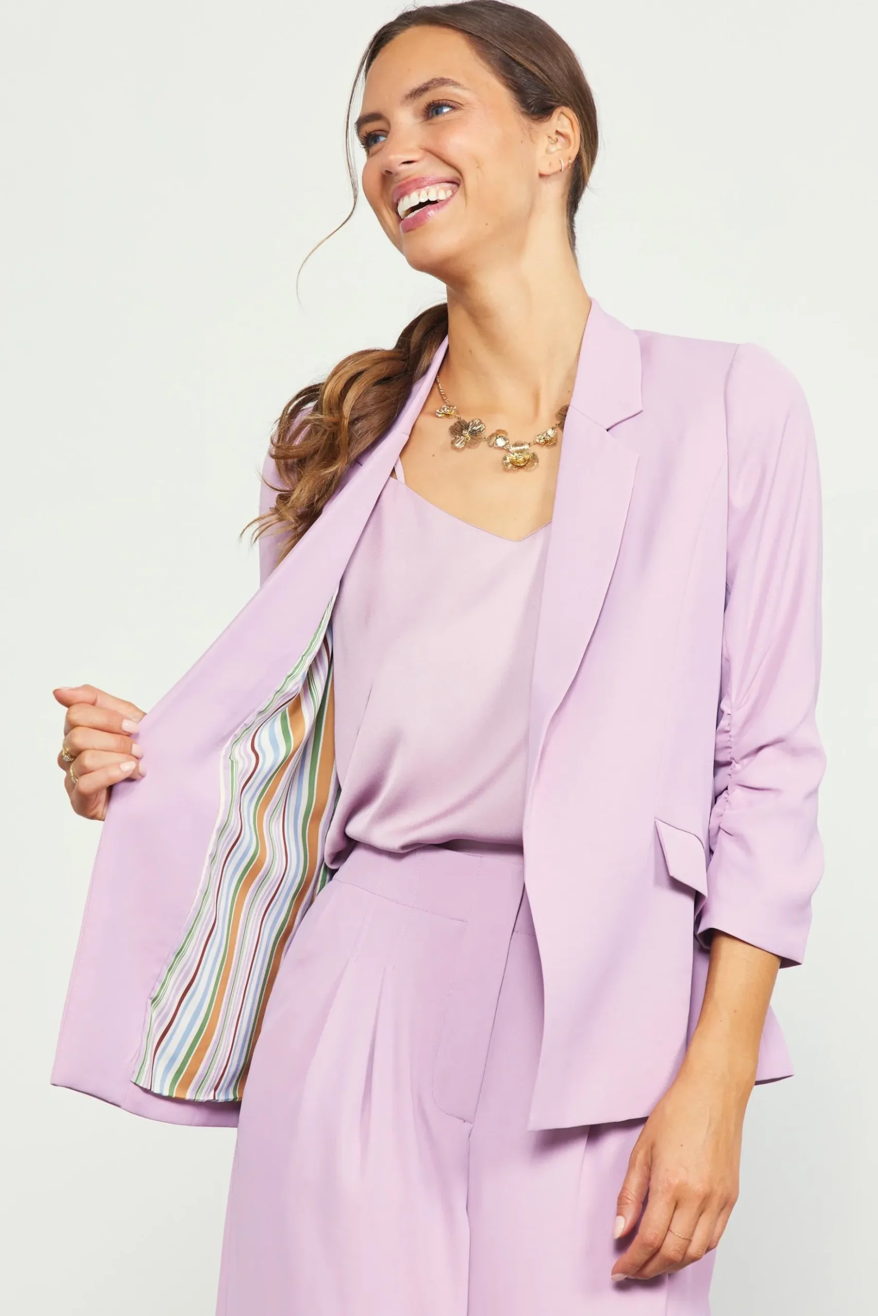 Recycled Shirred Sleeve Blazer*SKIES ARE BLUE Clearance