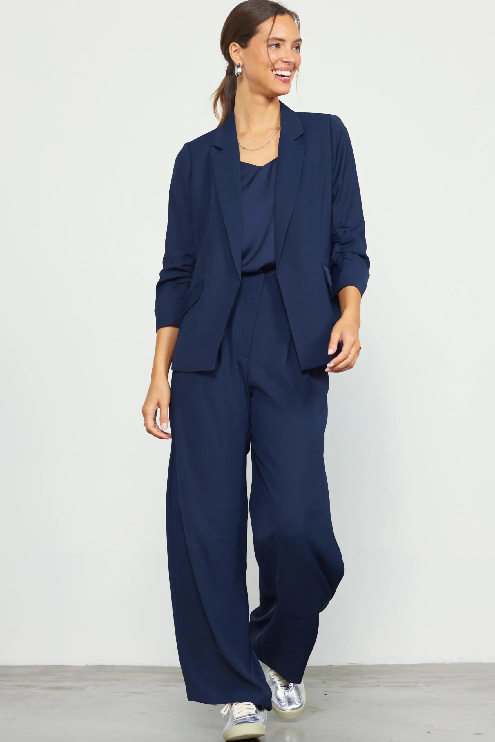 Recycled Shirred Sleeve Blazer*SKIES ARE BLUE Clearance