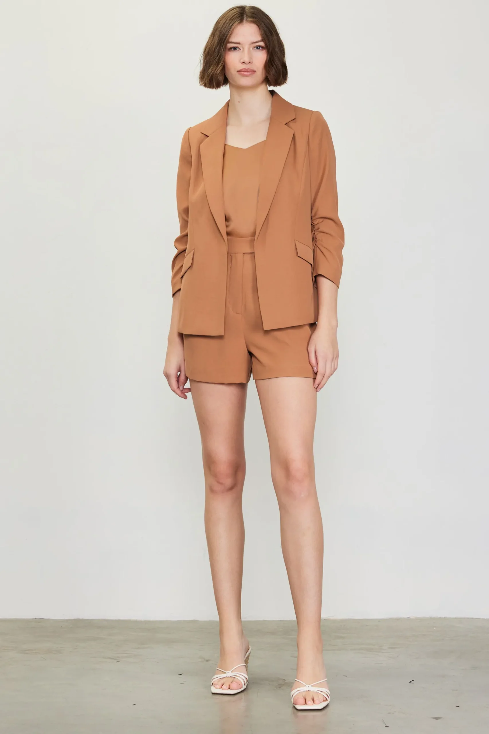 Recycled Shirred Sleeve Blazer*SKIES ARE BLUE Best