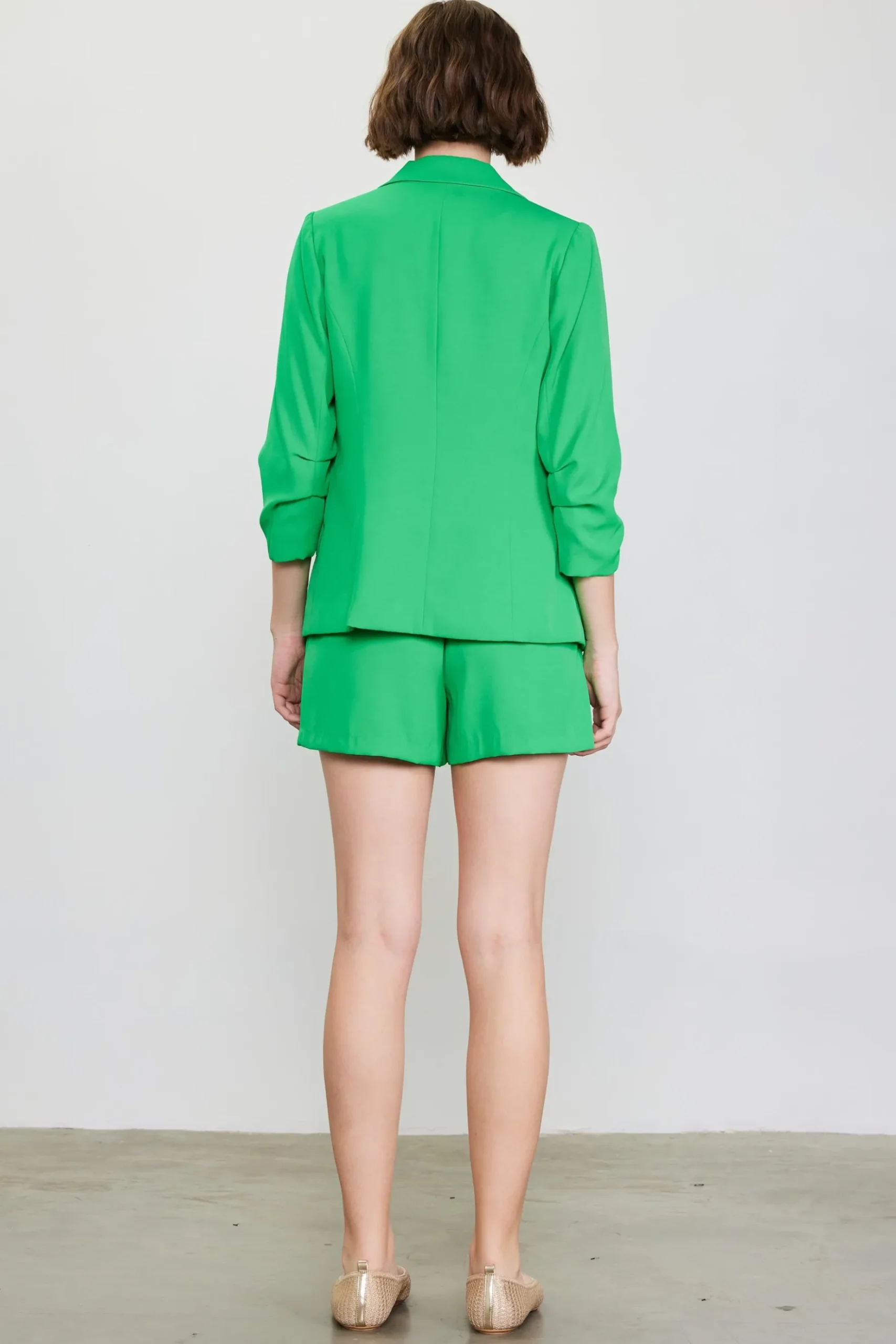 Recycled Shirred Sleeve Blazer*SKIES ARE BLUE Online