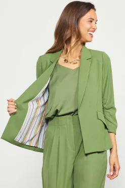 Recycled Shirred Sleeve Blazer*SKIES ARE BLUE New