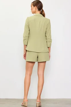 Recycled Shirred Sleeve Blazer*SKIES ARE BLUE Outlet