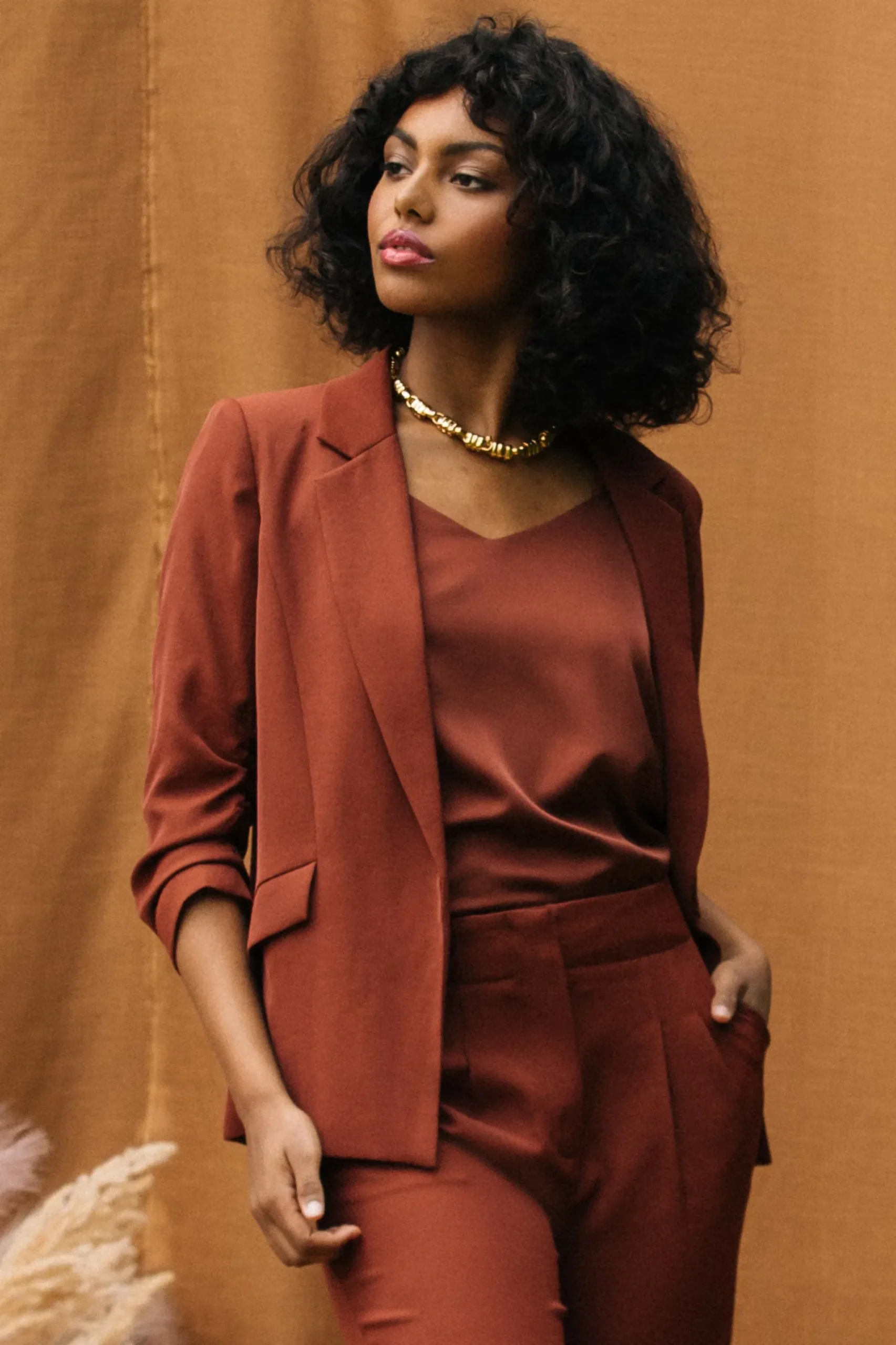 Recycled Shirred Sleeve Blazer*SKIES ARE BLUE Clearance