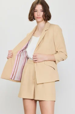 Recycled Shirred Sleeve Blazer*SKIES ARE BLUE