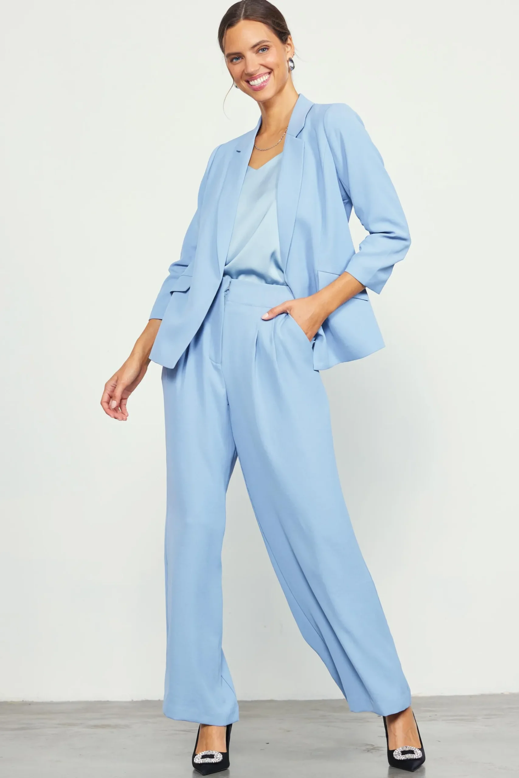 Recycled Shirred Sleeve Blazer*SKIES ARE BLUE Hot