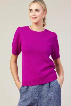 Recycled Yarn Short Sleeve Sweater*SKIES ARE BLUE Outlet