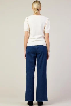 Recycled Yarn Short Sleeve Sweater*SKIES ARE BLUE Hot