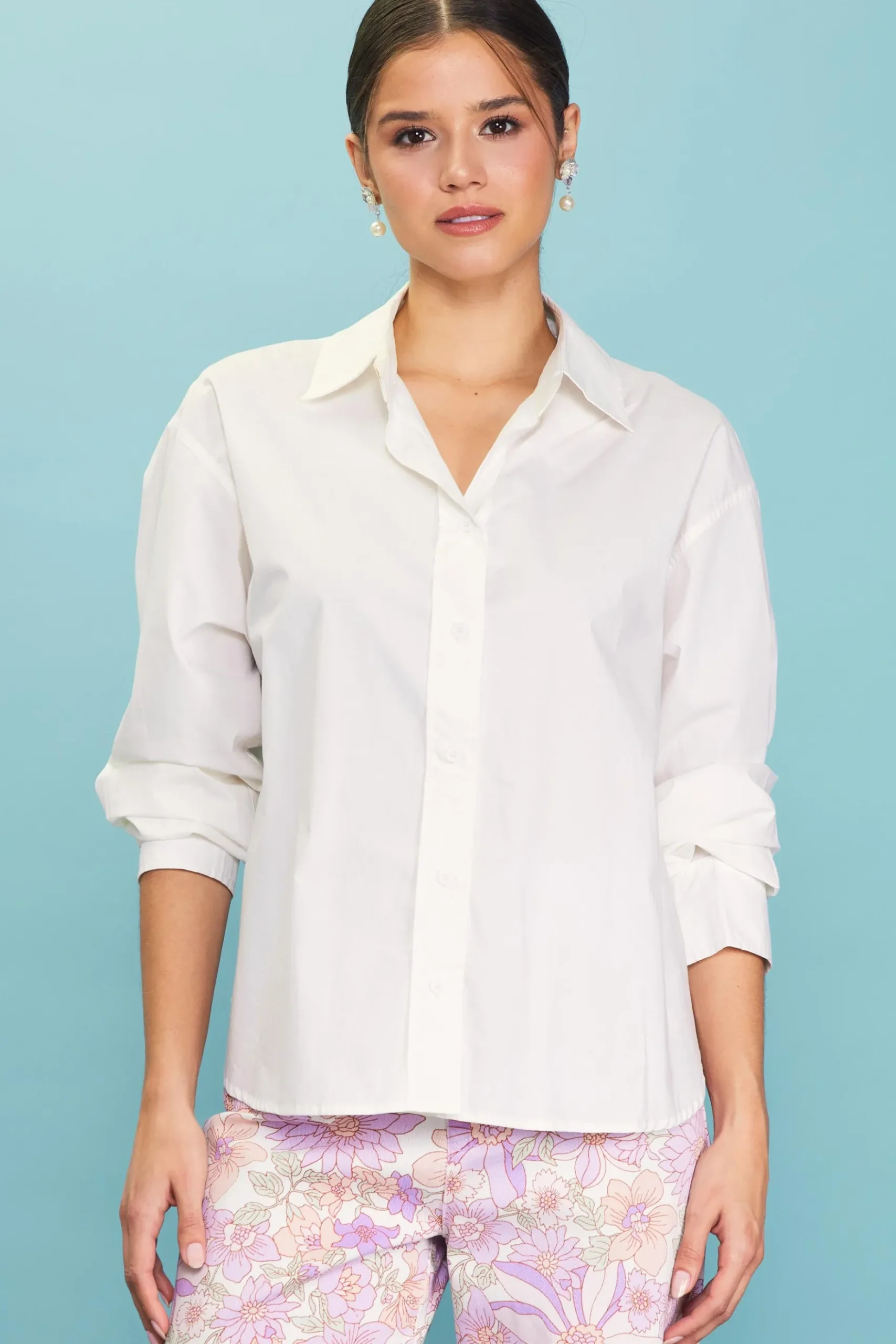 Relaxed Fit Poplin Longsleeve Shirt*SKIES ARE BLUE