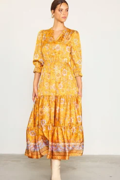 Retro Floral Motif Maxi Dress*SKIES ARE BLUE Sale