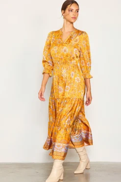 Retro Floral Motif Maxi Dress*SKIES ARE BLUE Sale