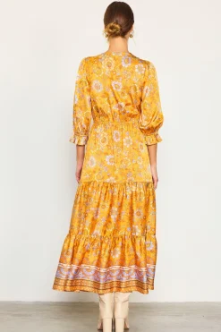Retro Floral Motif Maxi Dress*SKIES ARE BLUE Sale