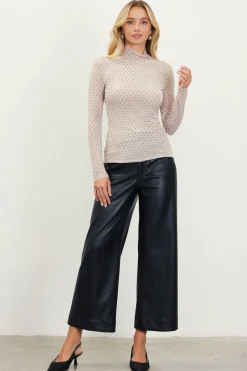 Rhinestone Mesh Mock Neck Top*SKIES ARE BLUE Clearance