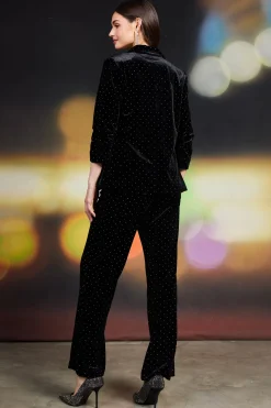 Rhinestone Ruched Velvet Blazer*SKIES ARE BLUE