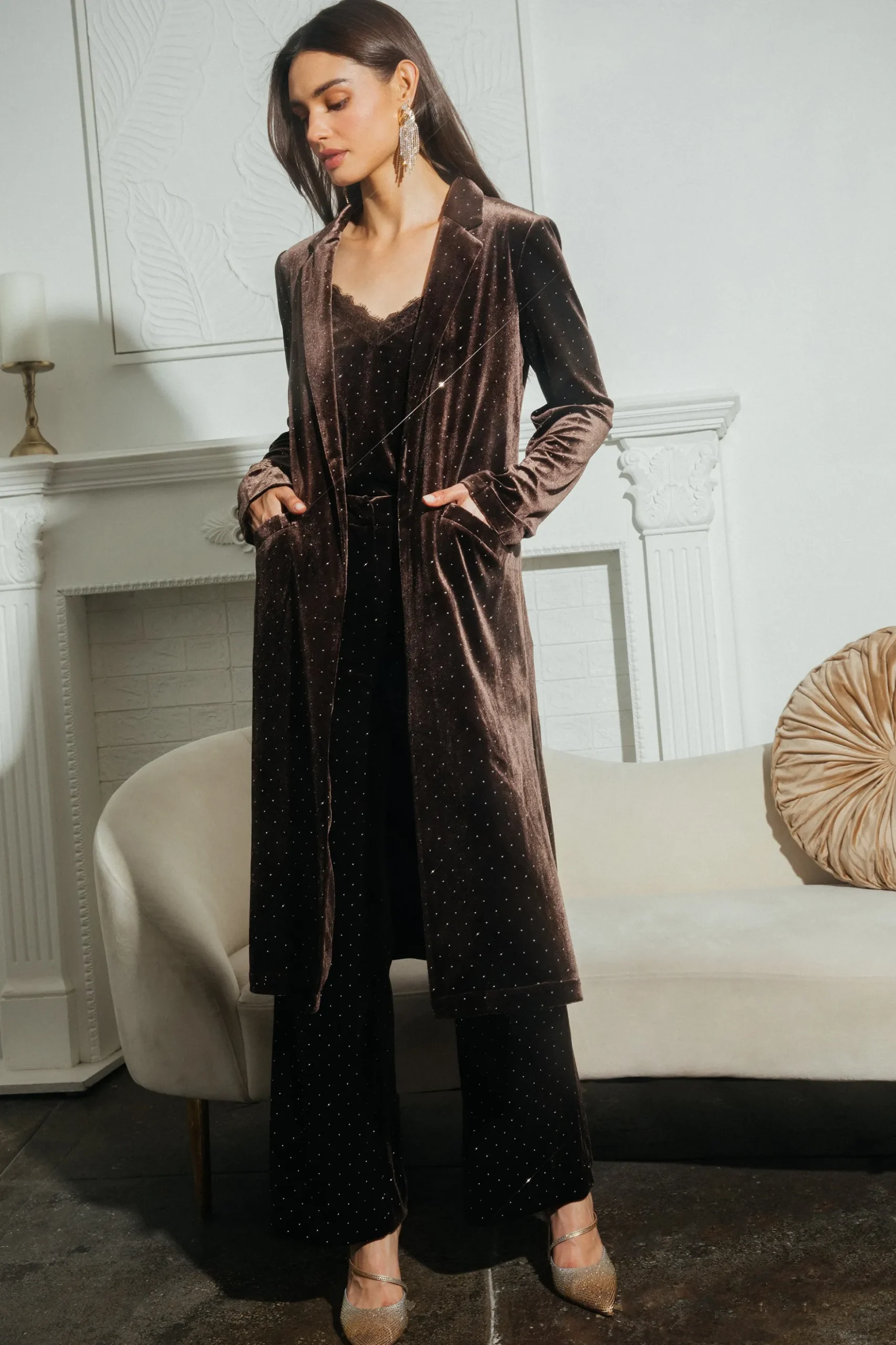 Rhinestone Velvet Duster*SKIES ARE BLUE