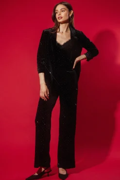 Rhinestone Velvet Flared Pants*SKIES ARE BLUE Clearance