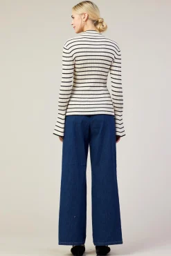 Ribbed Flared Longsleeve Top*SKIES ARE BLUE Discount