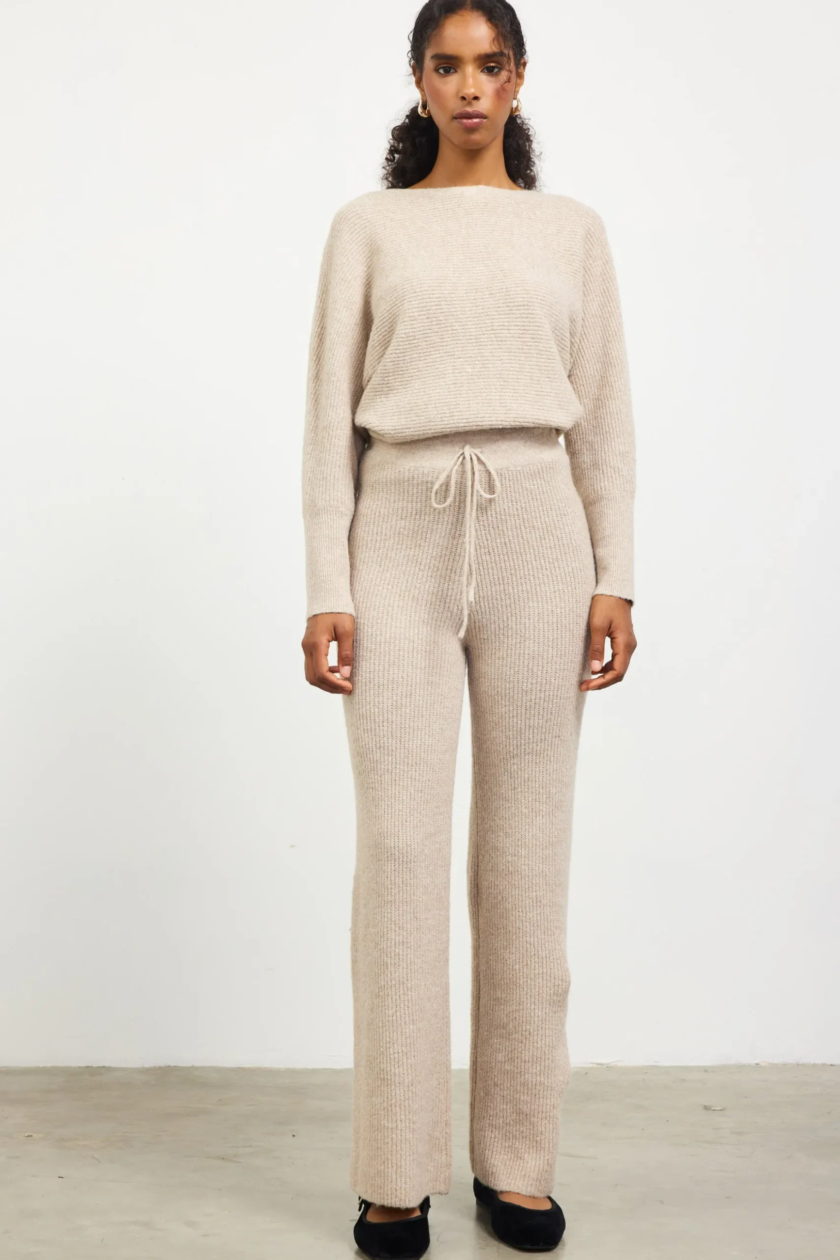 Ribbed Knit Wide Leg Pants*SKIES ARE BLUE Sale
