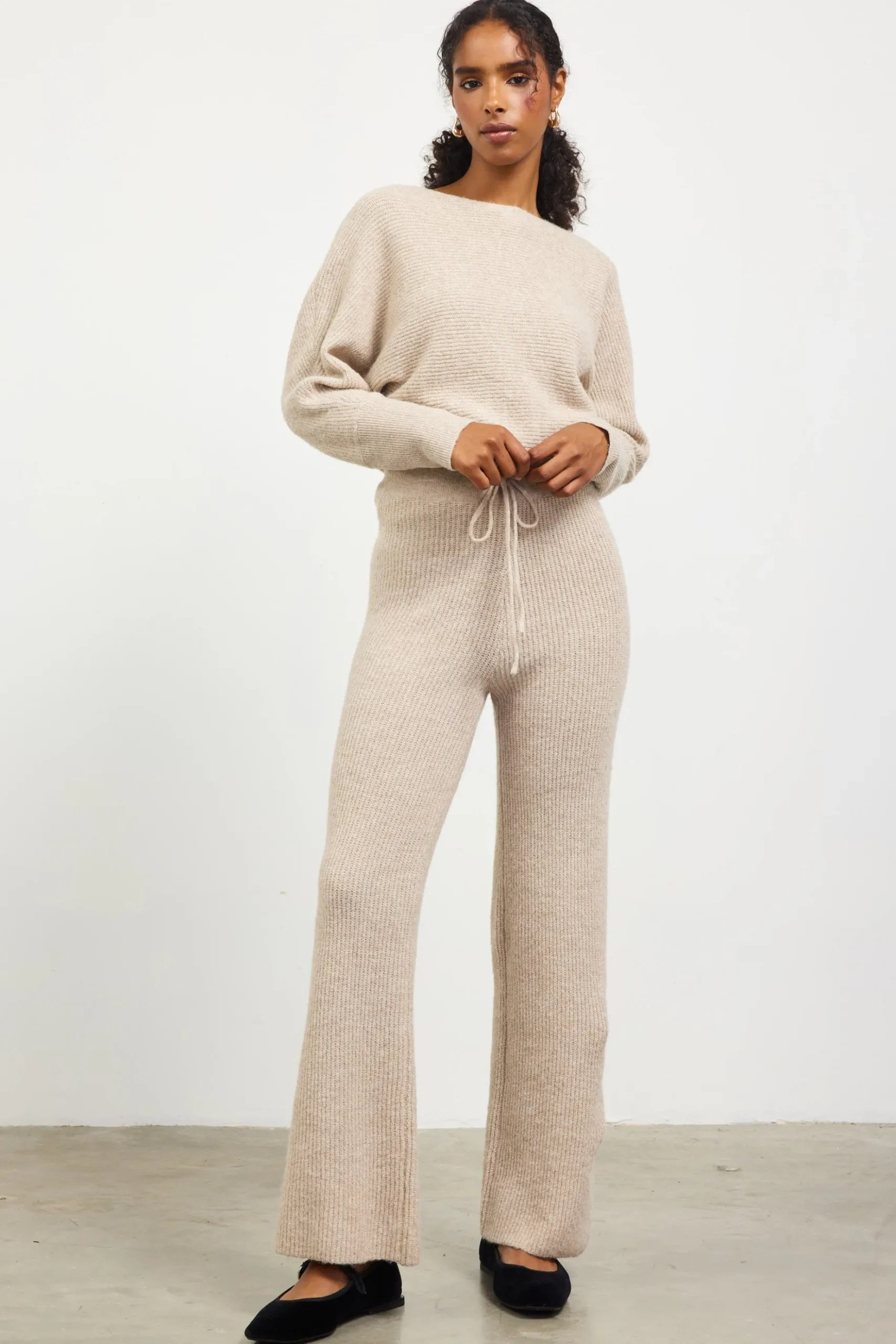 Ribbed Knit Wide Leg Pants*SKIES ARE BLUE Sale