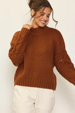Ribbed Mock Neck Sweater*SKIES ARE BLUE Best
