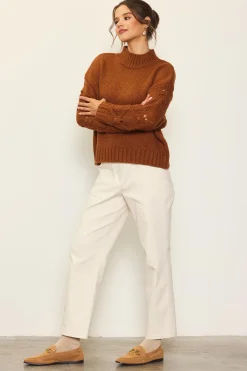 Ribbed Mock Neck Sweater*SKIES ARE BLUE Best
