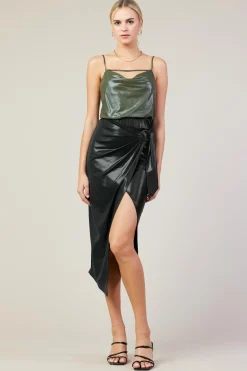 Ring Tie Wrap Midi Skirt*SKIES ARE BLUE Sale