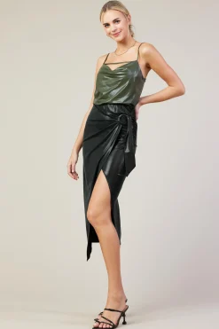 Ring Tie Wrap Midi Skirt*SKIES ARE BLUE Sale