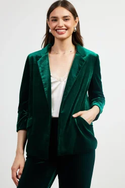 Ruched Velvet Blazer*SKIES ARE BLUE
