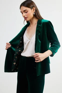 Ruched Velvet Blazer*SKIES ARE BLUE