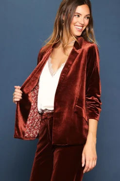 Ruched Velvet Blazer*SKIES ARE BLUE Clearance