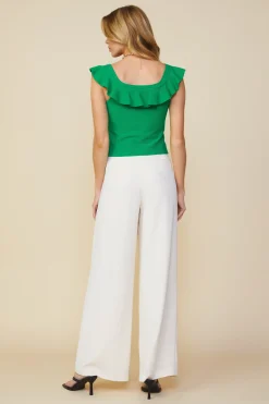 Ruffle Detail Knit Top*SKIES ARE BLUE Hot