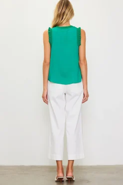Ruffle Detail Woven Top*SKIES ARE BLUE New