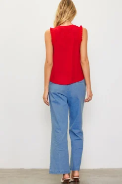 Ruffle Detail Woven Top*SKIES ARE BLUE Clearance