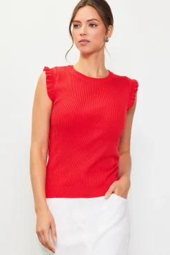 Ruffle Sleeve Knit Top*SKIES ARE BLUE Best